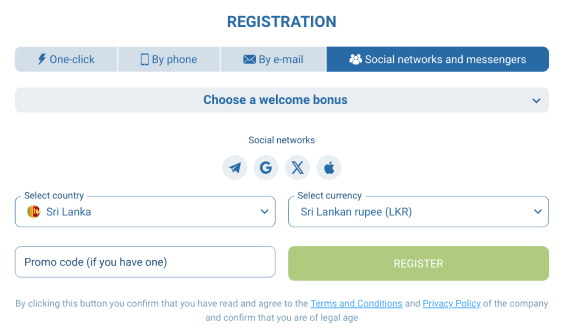 How to register by Social Networks at 1xBet Registration by Social Networks